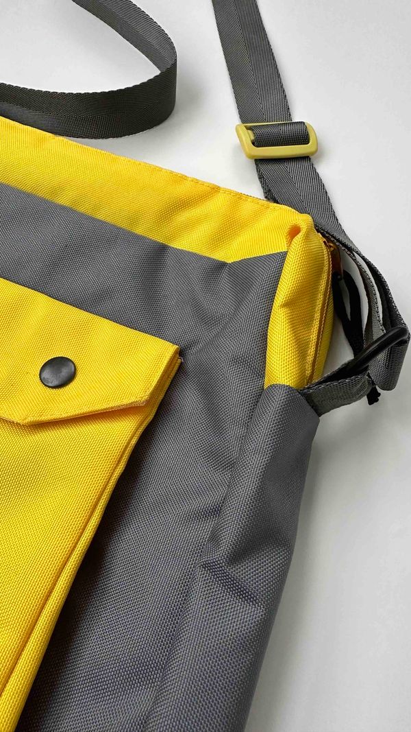 Сумка Мессенджер L желто-серая - фото 5