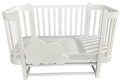 Детская кроватка Кедр Florencia продольный маятник 3 в 1 белый/белый
