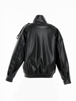 Бомбер из экокожи утепленный