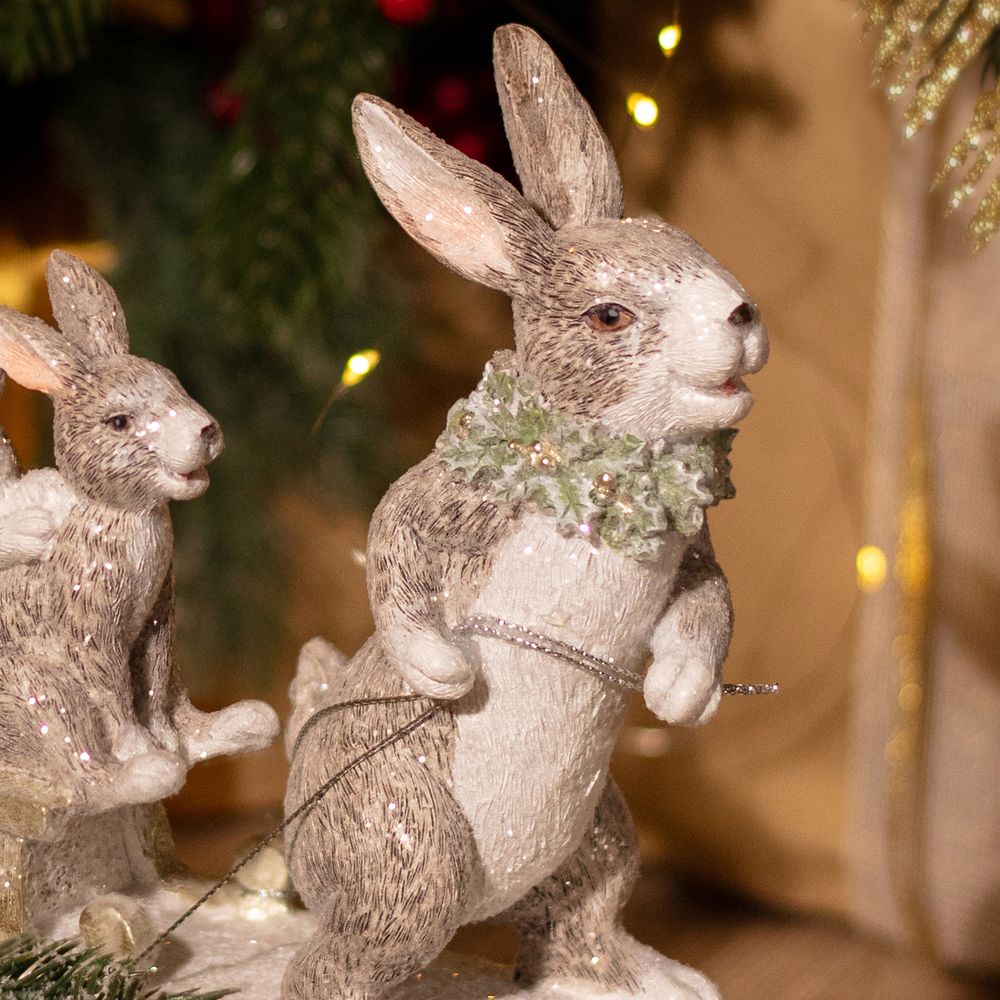 СТАТУЭТКА "КРОЛЬЧИХА С КРОЛЬЧАТАМИ" 24Х8Х16,5 СМ