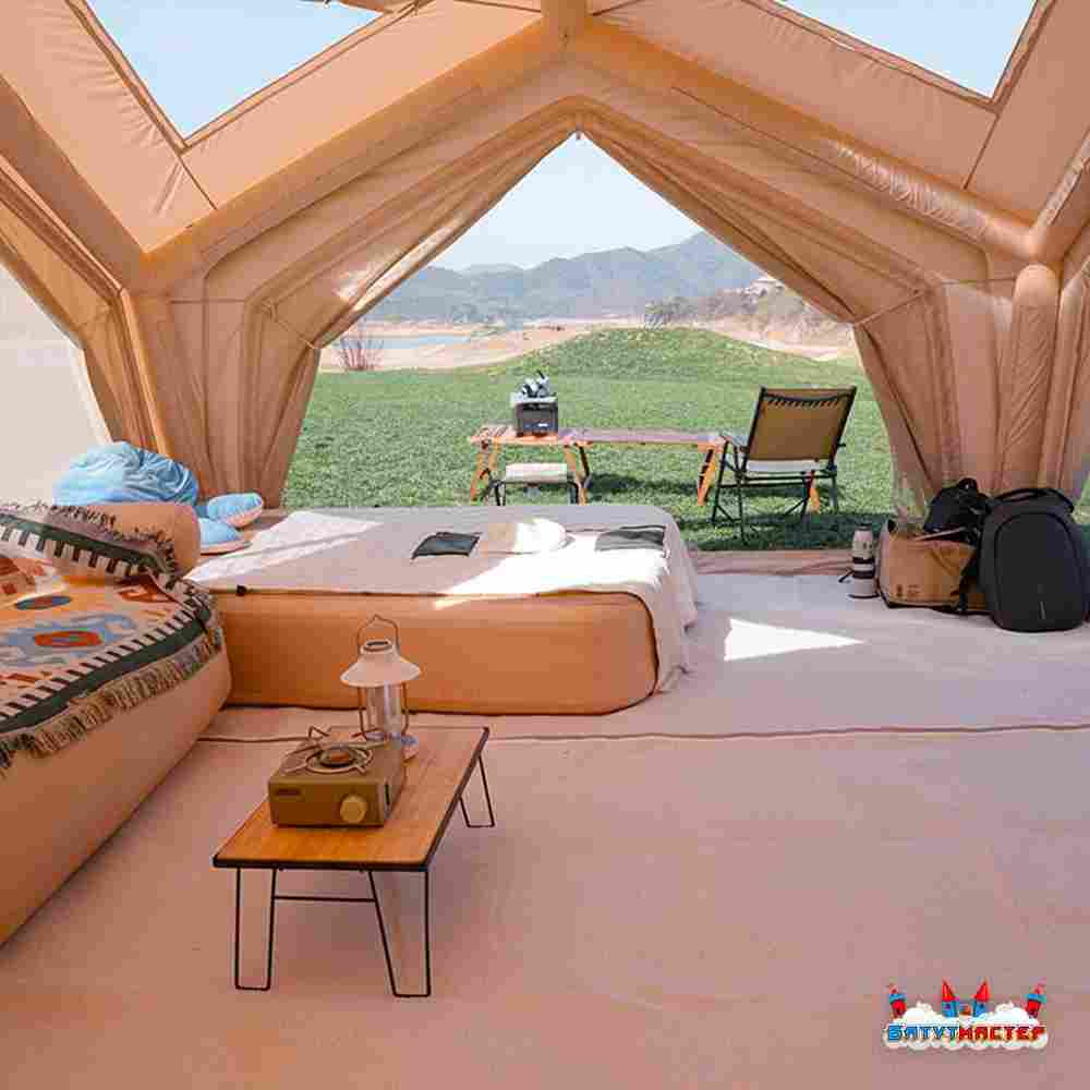 Пневмокаркасная палатка «Летний Уют» 3,6×3,6×2,5 м — семейная, кемпинговая из ПВХ