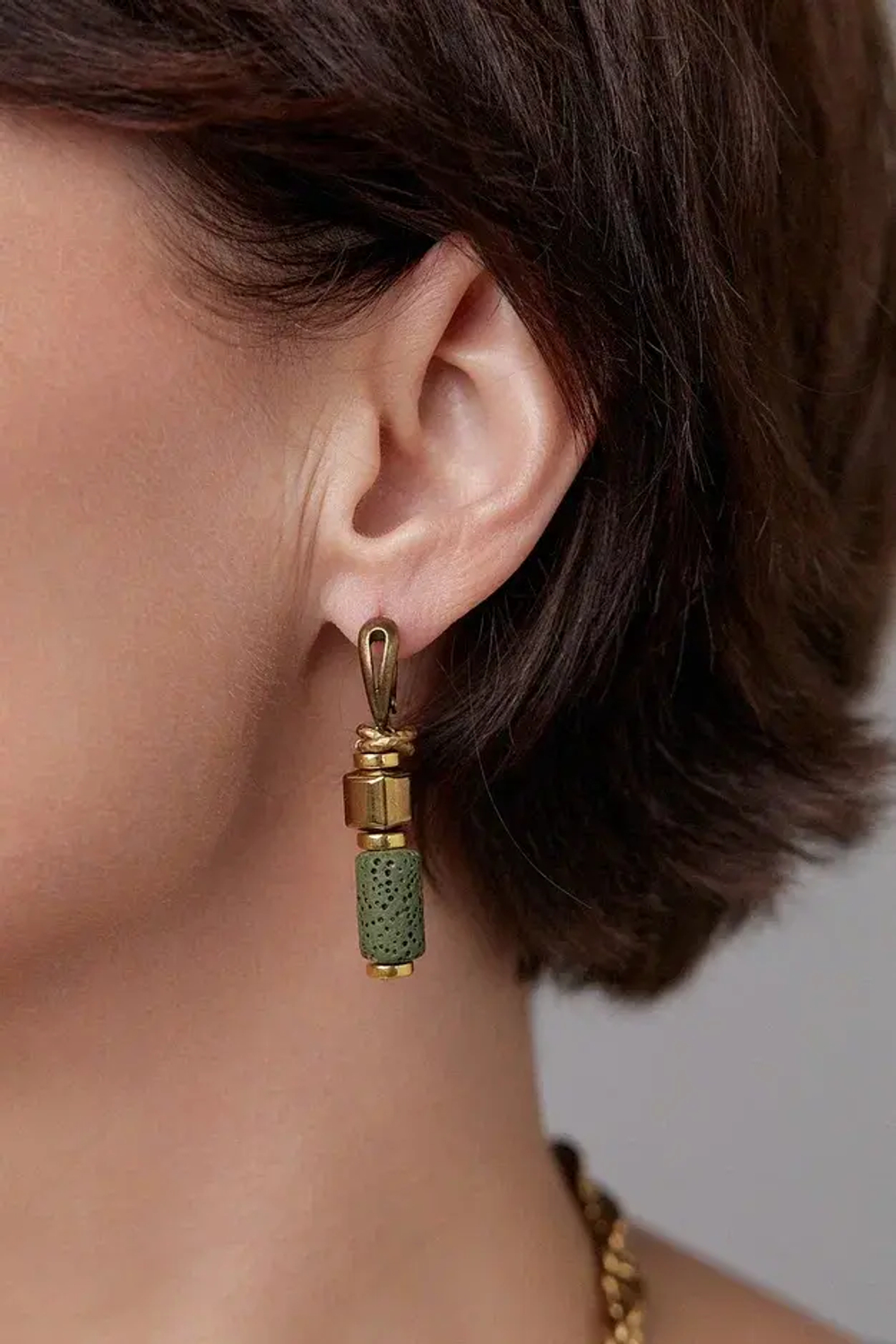 HMG 1307 G Khaki Серьги арт.0790