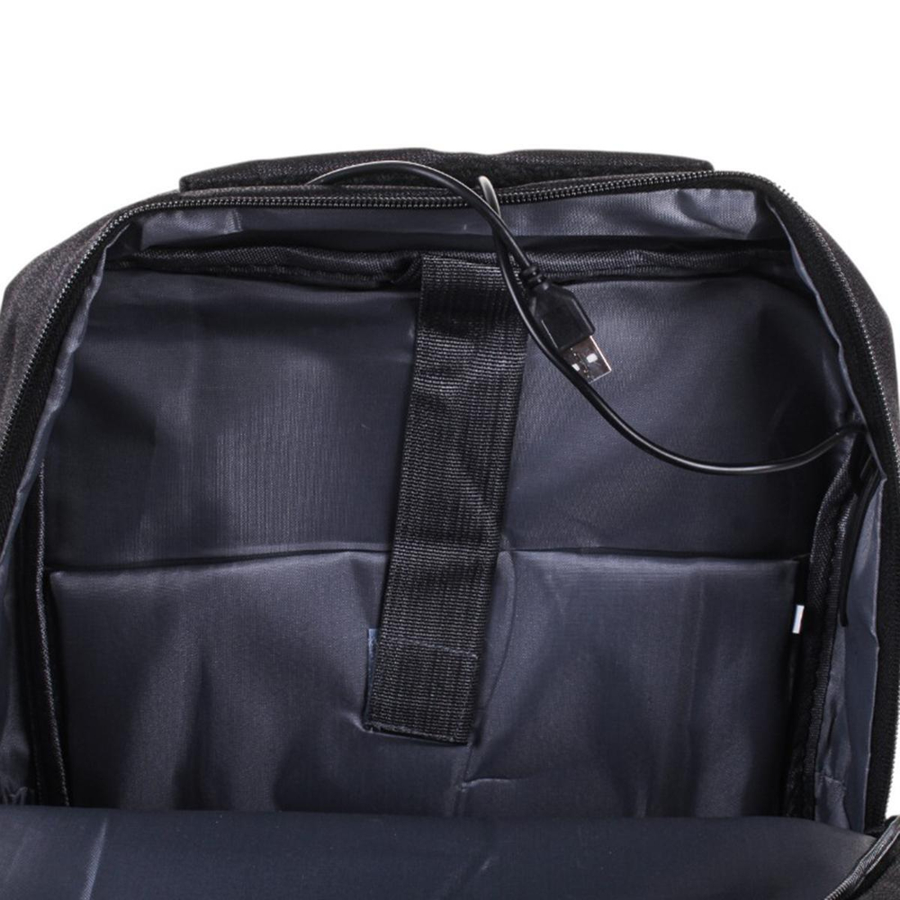 Рюкзак молодежный 41*29*13см,2 отд,анат.спинка,USB пров,отсек д/ноут,черн