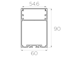 Профиль накладной алюминиевый LC-LP-9060-2 Anod