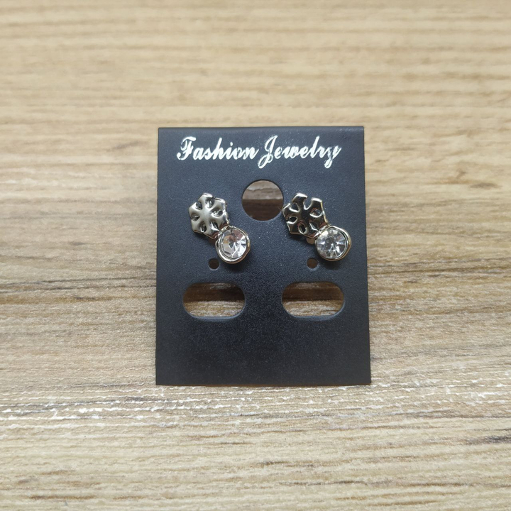 Серьги Small Снежинка шестиконечная с кристаллом металл серебристый 1 пара