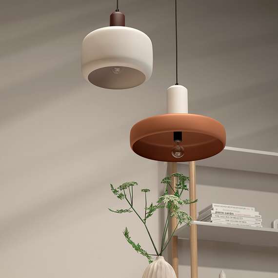 Светильник потолочный Juko, Ø30х32 см, вишневый/бежевый