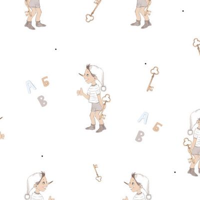 Буратино на белом