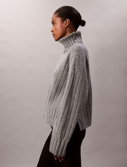 Свитер Calvin Klein Wide Rib Relaxed Turtleneck Sweater Grey Heather