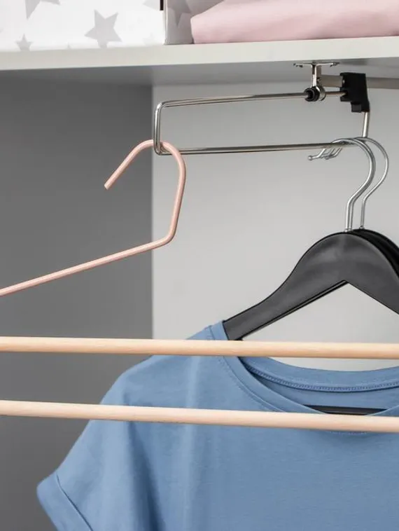 Вешалка для брюк и юбок SAVANNA Wood, 2 перекладины, 36×21,5×1,1 см, цвет розовый