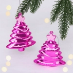 Елочные игрушки «Сказочная ёлочка» 8 см (набор 2 шт), Розовый