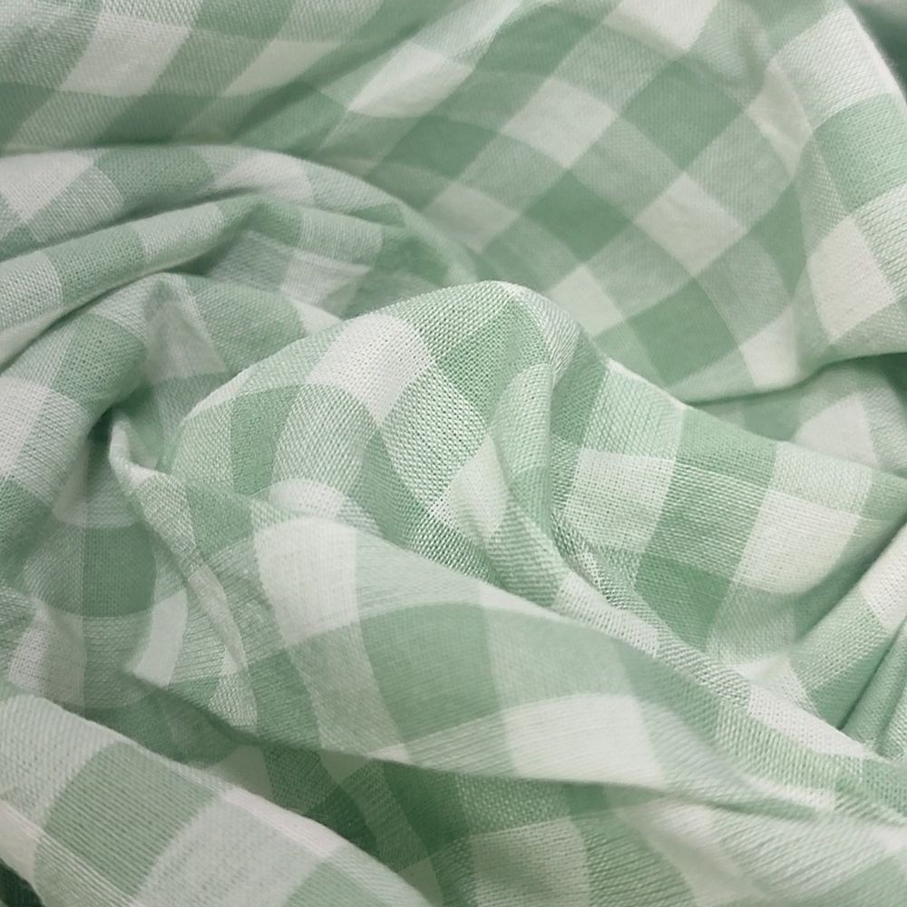 Варёный хлопок "Зелёная клетка, 1*1 см"