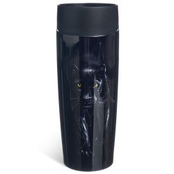 ТЕРМОКРУЖКА AGNESS "ЧЕРНАЯ ПАНТЕРА" С КНОПКОЙ-СТОППЕРОМ , 360МЛ КОЛБА НЕРЖ.СТАЛЬ 18/10