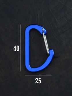Карабин вспомогательный до 8 кг алюминий 40х25 мм