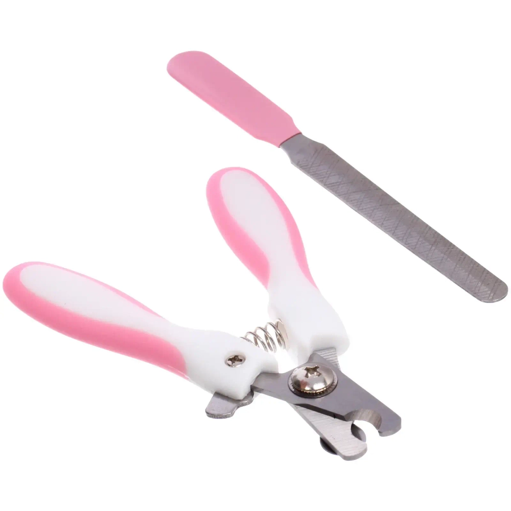 Набор для груминга «Великолепный Бро», когтерез и пилка, цвет белый/розовый (блистер U)