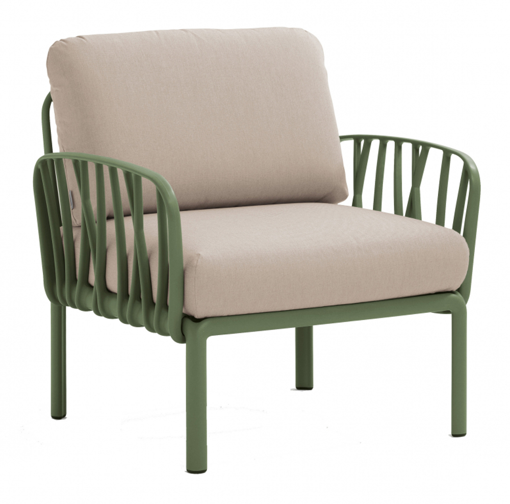 Кресло пластиковое с подушками Nardi Komodo Poltrona, агава, холст