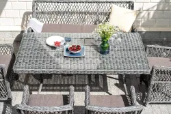 "Латте" диван двухместный из искусственного ротанга, цвет графит