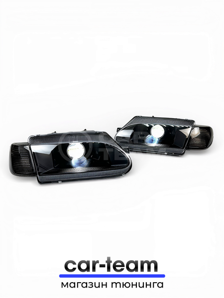 Фары на ВАЗ 2113, 2114, 2115 передние с Bi LED модулями 3.0 дюйма, тонированные поворотники (под ключ)