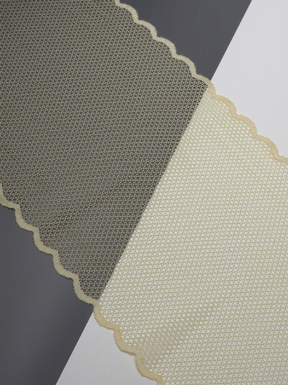 Эластичное кружево сливочное масло крупная ячейка ширина 20 см