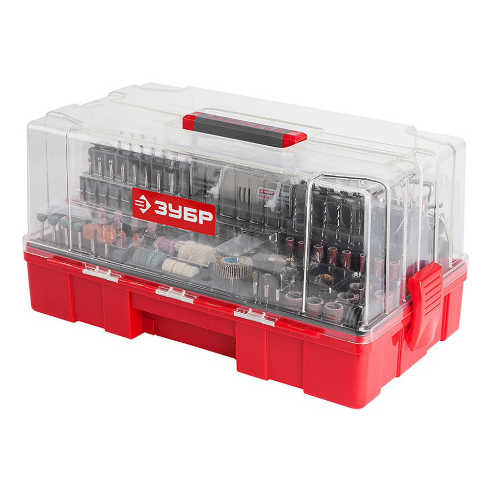Гравер электрический Зубр с набором мини-насадок в кейсе 242 предмета ЗГ-130ЭК H242