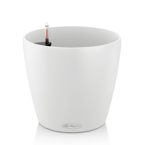 Кашпо Lechuza "Color Classico Complete white" (пластик), D18xH17 см