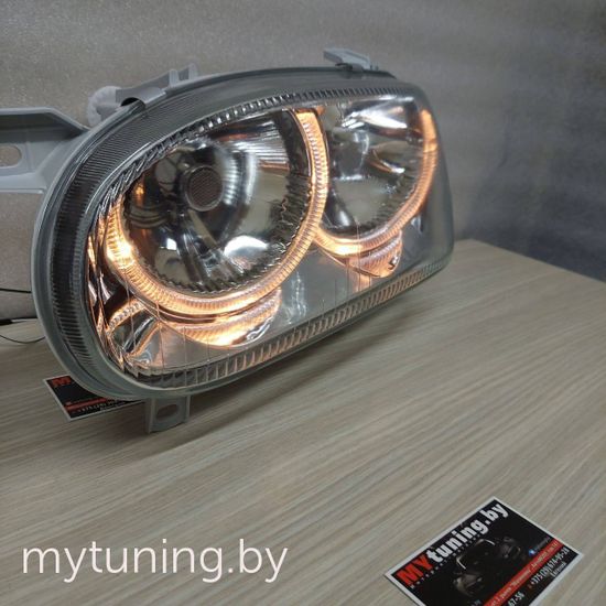 Передние фары angel eyes chrome для Volkswagen Golf 3