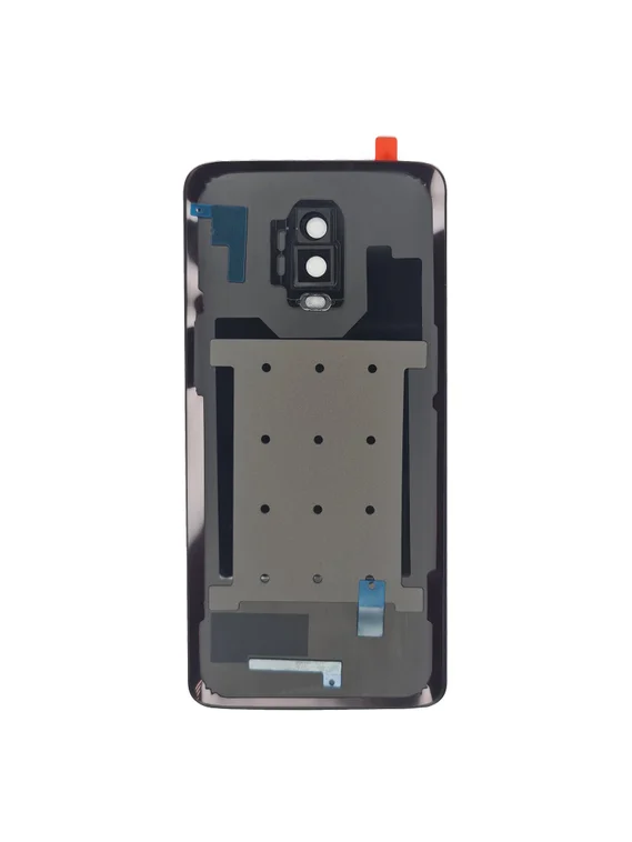 Задняя крышка для OnePlus 6T черная матовая (Midnight Black) со стеклом камеры