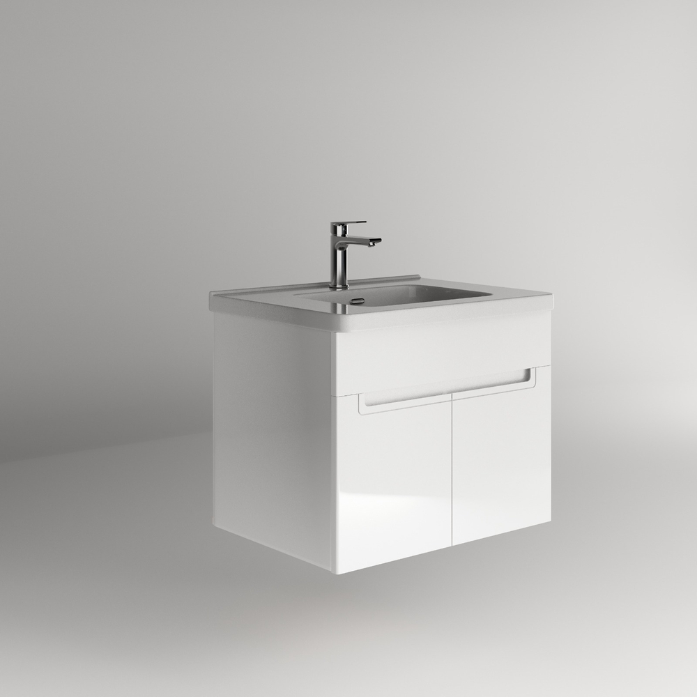 Тумба SANITEСO Оникс 70 подвесная, 2 двери, белая (под раковину COMO700)