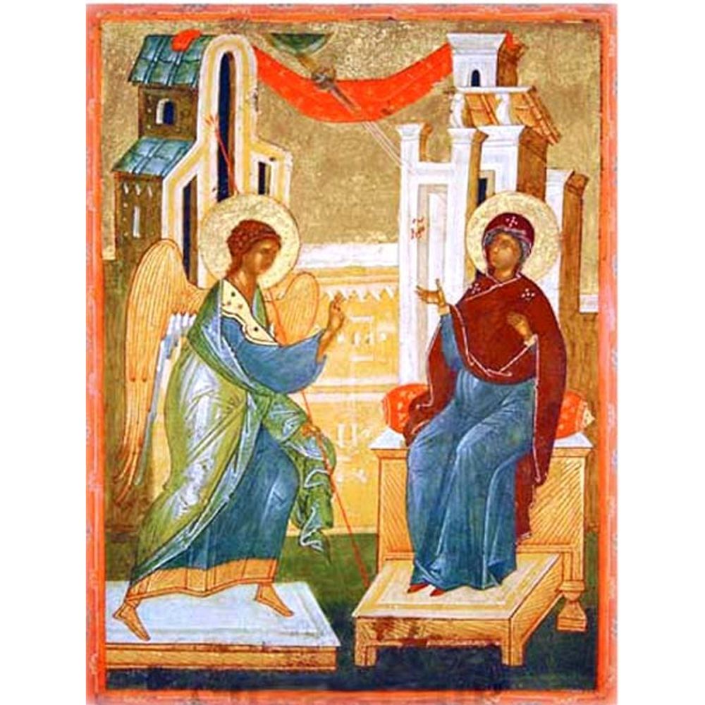 Благовещение Пресвятой Богородицы. Копия иконы XV века на доске.