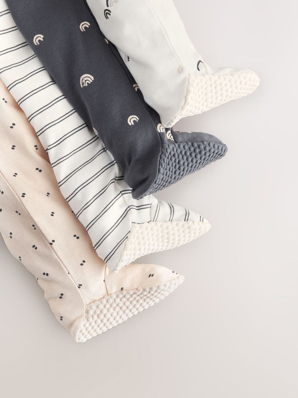 Комбинезон / Cлип для малышей Next E19-698, 3 шт., Молочный, Бежевый, Темно-серый