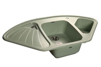 GRANFEST Мойка мрамор CORNER  GF-C--1040E угловая 1040*570мм  салатовый арт.GF-
