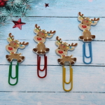 Скрепки для бумаги 4шт «Новогодние Оленята» 5 см