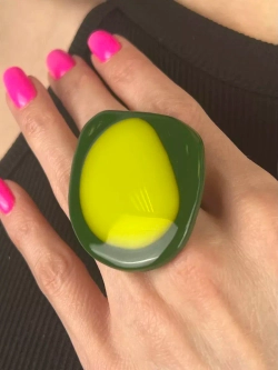 Кольцо женское безразмерное бижутерия из муранского стекла