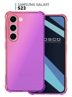 Чехол ROSCO для Samsung Galaxy S23 (арт.SS-S23-HARD-TPU-PINK-PURPLE )