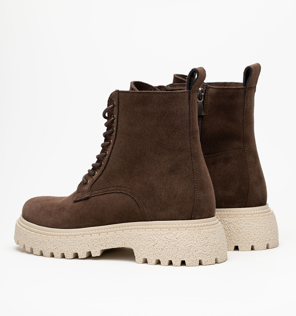 Ботинки женские натуральная кожа с мехом, коричневые