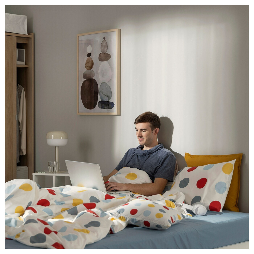 IKEA BRUKSVARA  (ИКЕА БРУКСВАРА)  -  Пододеяльник и наволочка, разноцветный/набивной, 150x200/50x60 см