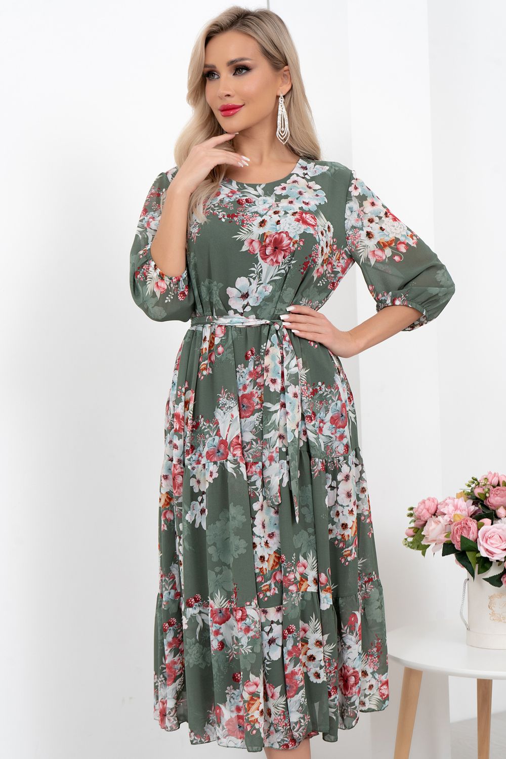 Платье Хелен (зеленый) Р11-1075/20 Nikol (Акция)