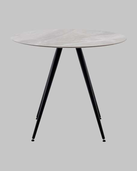 Стол Ники круглый столешница керамика Italian light grey 900