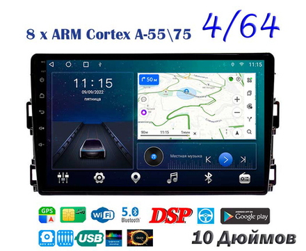 Topway TS10 4+32GB 8 ядер для Toyota Allion 2017-2021
