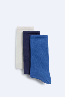 ZARA НАБОР ИЗ ТРЕХ ПАР НОСКОВ, РАЗНОЦВЕТНЫЙ