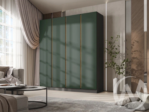 Шкаф 4-х ств. (2000) Келвин (графит/изумрудный)