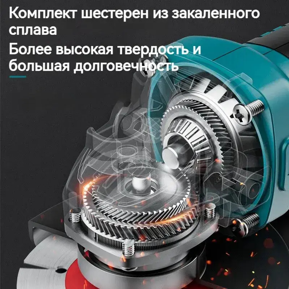 Болгарка Аккумуляторная Ушм / Углошлифовальная Машина OKALEE, 125мм, 19500об/мин, 2300Вт-Нет батареек