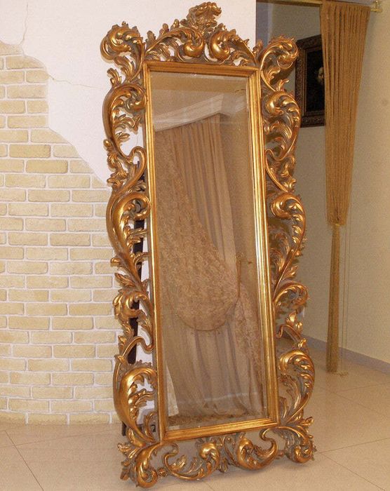 Золотое напольное зеркало Меривейл Louvre Home LH230G