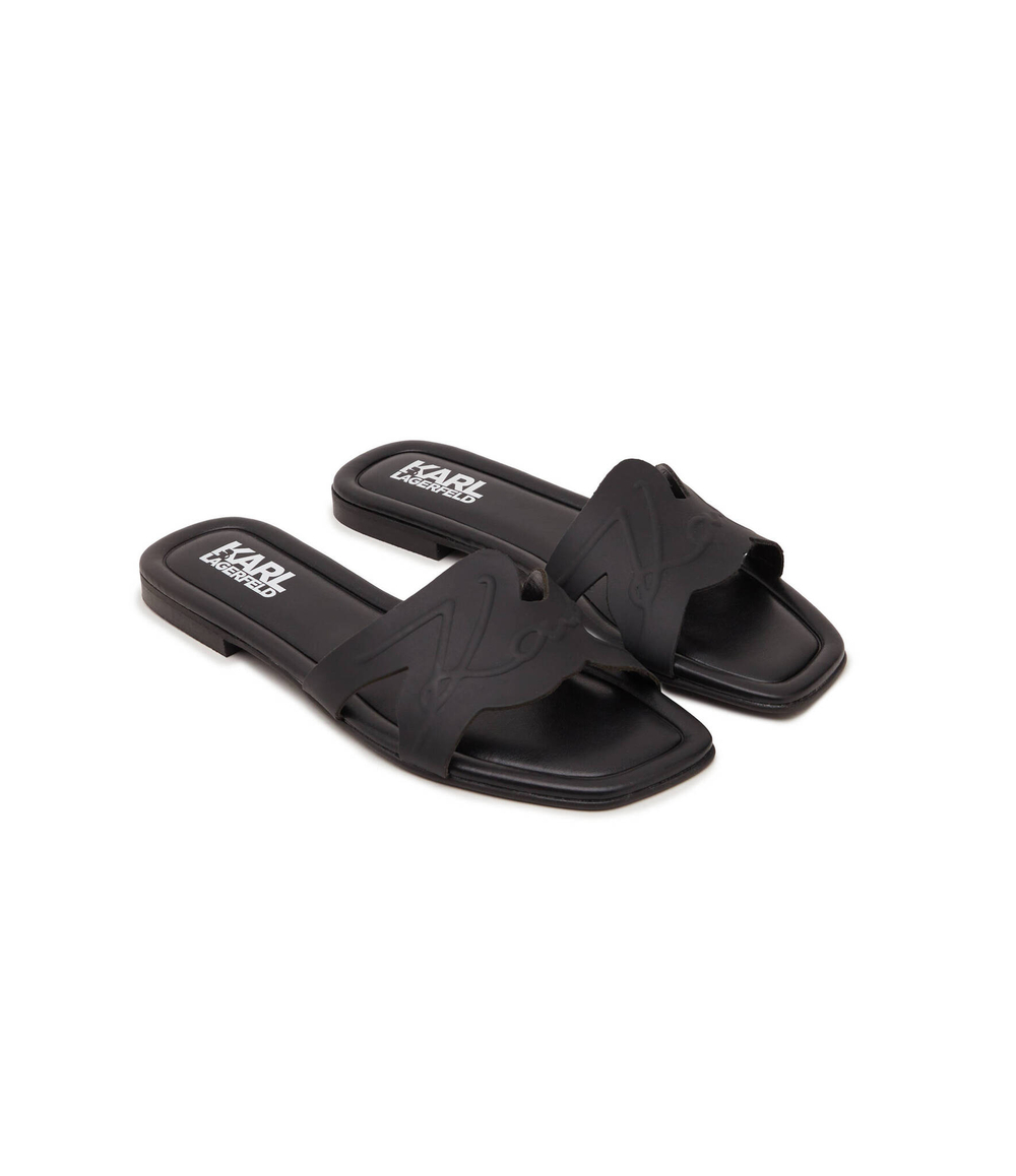 Кожаные шлепанцы brio Karl Lagerfeld - черный(KL85408)