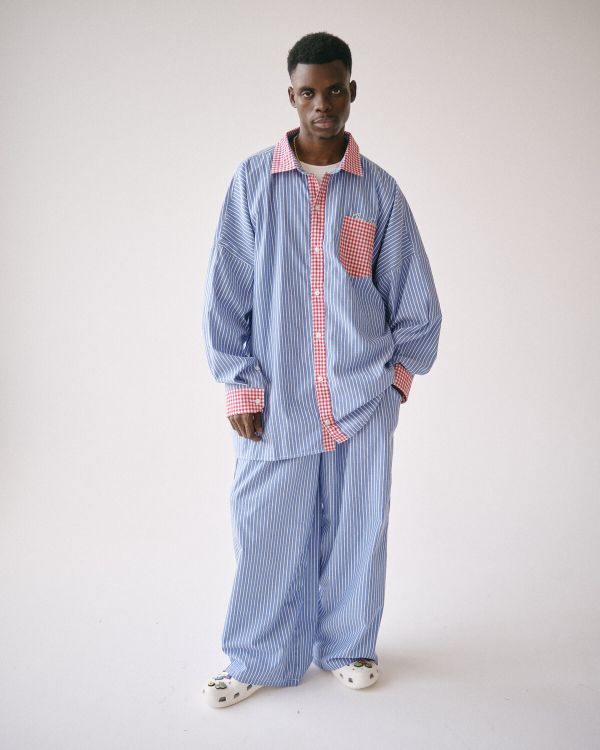 Рубашка Oversized Striped синяя / красная - фото 2