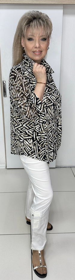 Рубашка-туника с принтом "соломка"