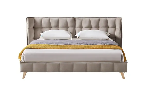 Кровать с мягким изголовьем Husk бежевая | Купить в Hallberg.ru