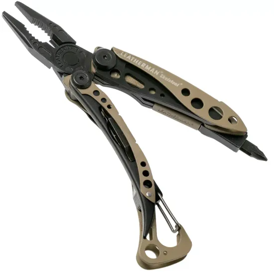 Мультитул-инструмент Leatherman Мод. Skeletool BLACK COYOTE TAN (7 инструментов)(10см)(142г.)