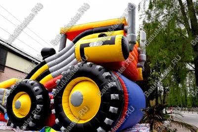 Детский надувной батут-горка "Бульдозер" 15*8*9 м