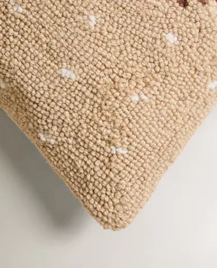 ZARA HOME ХЛОПКОВАЯ НАВОЛОЧКА НА ПОДУШКУ НА РОЖДЕСТВЕНСКУЮ ТЕМАТИКУ С КОНТРАСТНЫМ УЗОРОМ
