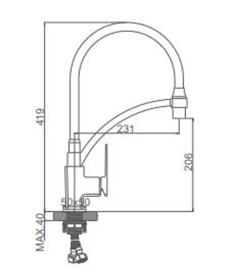 СМЕСИТЕЛЬ Д/КУХНИ С ГИБ. СИЛИК. ИЗЛИВОМ CASELA 54178B-2 ЧЕРН